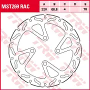 TRW Lucas Brake disc MST269RAC,rigid