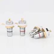4pcs Rhodium + Gold Plated RCA Socket RCA Jack Terminal for HIFI Amplifier DIY