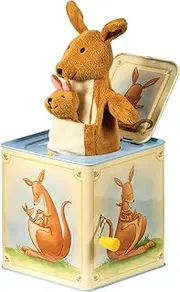 Schylling KRJB2 Kangaroo Jack in The Box Musical Wind up Toy, Red