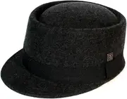 [DASMARCA] Womens Wool Felt Military Conducter Cadet Army Cap - Kit Grey XL