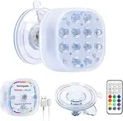 VIDOME Rechargeable Pool Lights for Above Ground Pools, Led Lights for Inground Pool Waterproof, Submersible Led Pool Lights Underwater with Remote & Suction Cup 16 Colors Magnetic Pond Light (1)
