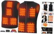 Fleece Heated Vest for Men with 16000mAh 7.4V Battery, Ergonomics Large Black