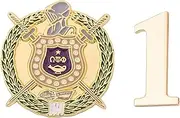 [Desert Cactus] Omega Psi Phi Lapel Pin OPP Omega Man D9 Divine 9 Cross Over Initiation Enamel Fraternity Formal Wear Blazer Jacket (Line Number Pin Set - #1), Metal, no gemstone