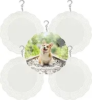 CHONOVO 5 Pack Sublimation Wind Spinner Blanks 8 Inch Wind Spinners Sublimation Blanks 3D Aluminum Metal Wind Spinners for Yard and Garden Indoor Outdoor Window Porch Front Door Decoration Round