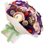 Edible Flower Bouquet with Donuts and Strawberries - Edible Blooms