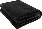 Microfiber Towels for Cars Lint Free Car Microfiber Towel Super Soft and Absorbent Towels 1 Pack Black 24x63inch (60x160cm)