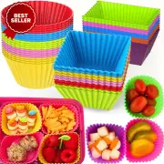 40 Pcs Silicone Lunch Box Dividers, Cupcake Liners & Muffin Cups for Kids