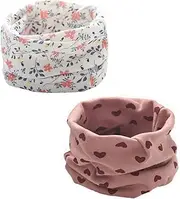[ENSTAB] Pack of 2 Loop Children's Cotton Autumn Winter Scarf Baby Loop Neck Warmer Girls and Boys