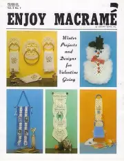 Enjoy Macrame Jan/Feb 1979 Vol. 3 No. 1 Newsletter Snowman, Towel Holder Pattern