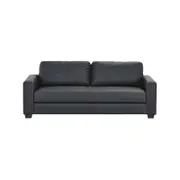 Priceworth Fire Retardant Black 3 Seater PU Leather Sofa