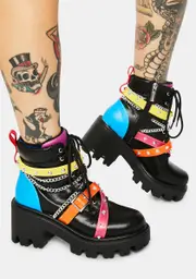 Rainbow Star Gazing Grunge Boots