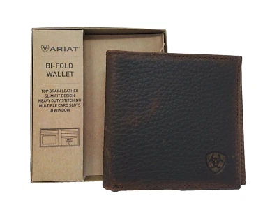 ARIAT LARGE BI-FOLD ROWDY BROWN LEATHER WALLET