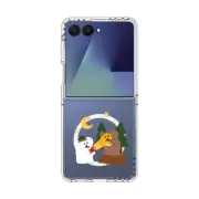Galaxy Z Flip7 Clear Magnetic Case Bear in Area