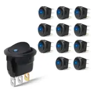 12 Pcs 12V Round Toggle LED Switch Car Truck Rocker Switch On-Off Control