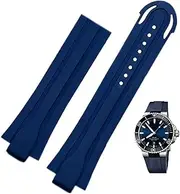 [CEKGDB] 24mm*12mm Lug End Rubber Waterproof Watchband For Oris Wristband Silicone Watch Strap Stainless Steel Folding Clasp
