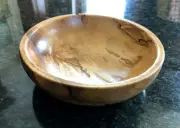 Spalted wormy maple wood bowl. Hand crafted. Natural earthy look. Hand Turned