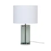 Nizio Green Glass Table Lamp With White Shade