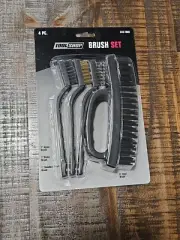 4 piece Wire Brush Set 1" Nylon, 1" Stainless Steel, 1" Brass Bristle, 6" Steel
