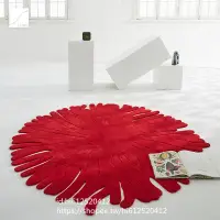 在飛比找蝦皮商城精選優惠-【質佳家具】2021法國設計新款/圓形地毯衣帽間臥室紅色床邊