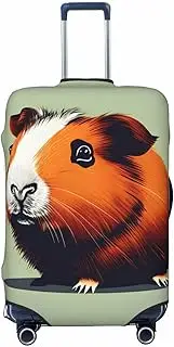 [CADREWY] Guinea Pig Illustration Print Travel Suitcase Cover Luggage Protector with Elastic Anti Scratch for Carry On, Black, Medium