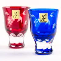 在飛比找PChome24h購物優惠-【田島硝子】日本製 葡萄紋小酒杯 2入禮盒組 江戶切子 玻璃