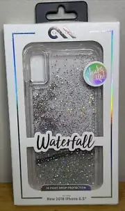 Case-Mate Case for iPhone Xs Max - Silver Sparkler Waterfall-Clear/Silver