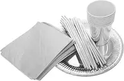Ipetboom 1 Set Elegant Dinnerware Set Stylish Paper Plates Napkins for Birthdays Fancy Events Convenient Cleanup Aesthetic Appeal for Gatherings