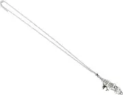 [Anneome] Metal Woven Natural Crystal Diy Stone Mesh Net Pendant Necklace with Dolphin for Men Women Jewelry Making Set