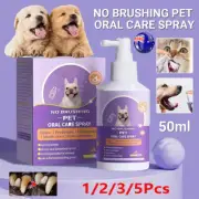 5x Pet Dog Cat Clean Teeth Spray Oral Care Bad Breath Teeth Clean Freshener 50ml