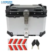 Motorcycle Silver Top Case Scooter Trunk Storage Luggage Waterproof Tail Box 45L