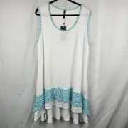 Taking Shape Plus Size S Lauren Tunic Top Sleeveless Frill Tank BNWT 22" Bust
