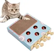 Cat Toys Interactive Whack-a-Moles Solid Wood Toys, Cat Enrichment Toys for Indoor Cats, Whack a Mole Game Cat Puzzle Toy, Safe Fun Box Paws Scratcher, Interactive Box Catch Mice Game Cat Puzzle Toy
