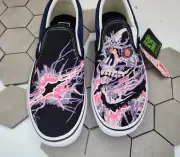 Vans Slip On Zap Mens Size 10 Glow In Dark Dress Blues Black Skateboarding Rare