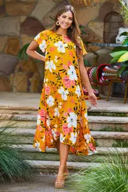 Victoria High Low Hem Dress Bouquet--TBL-88-BT
