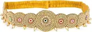 [VAMA] FASHIONS Traditional Maggam Work Cloth Saree Waist Belt stretchable Sontada Patti Vadanam Kamarpatta kamarband for Women