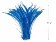 50 Pieces - Turquoise Blue Bleached & Dyed Peacock Swords Cut Wholesale Feathers