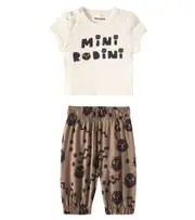 [Mini Rodini] Mini Rodini Baby Mini Rodini Cats T-shirt and sweatpants set M 12-18 white
