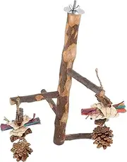 BCOATH Wooden Parrot Perch Stand Durable Bird Stand for Parrots Parakeets and Macaws Easy Installation and Multi Use Design for Chewing and Climbing for Bird Cages