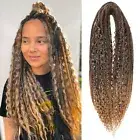 Mix of Wavy, Curly & Straight 30 Strands Dreadlock Extensions - 24 Inch Set