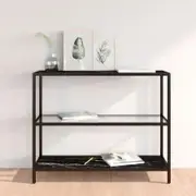 Shelf Transparent and Black Marble 100x36x90 cm Tempered Glass