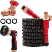 Pocket Hose Copper Head W/New Pocket Pivot Expandable Garden Hose 50 FT, AS-SEEN