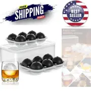 Large Silicone Ice Ball Tray 2.5 Inch Circular Ice Maker for Whiskey Cocktails