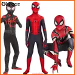 【爆款】驚人的蜘蛛鋼鐵蜘蛛俠遠離家鄉 MILES MORALES 服裝角色扮演 ZENTAI 套裝超級英雄緊身連衣褲兒童