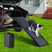 Tedi's Dog Ramp for Car,160cm Portable Folding Dogs Stairs with Non-Slip Rug Surface,Heavy Duty Aluminum Frame,Pet Stairs for Medium & Large Dogs, Load Up to 68kg,Outdoor Pets Steps for Car,SUV