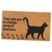 The Cats Are in Charge Cat Doormat 30x17 Inch, Funny Doormat Cat, Cat Doormat