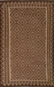 Southwestern Kilim Area Rug 5x8 Flat-woven Wool Carpet