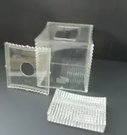 Moen Vintage Acrylic Elegant Tissue Box Cover & Soap Bar Dish Checkered Pattern