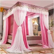 Mosquito Net for 1.5m/5ft Bed, Four Seasons Universal Bed Canopy, Including Shading Cloth/Screen Curtain/Metal Support (Color : Style 1, Size : 1.5x2x2m)