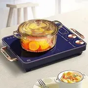Electric Cooktop Single Burner, Electric Stove Top with Touch and knob Control, Portable Induction Cooktop with 2 Handle, Double Ring Heating, NEG Panel, Timer, Kid Safety Lock, 9 Power Level