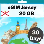 eSIM Jersey - 20 GB - 30 Days - Travel eSIM | QR code activation